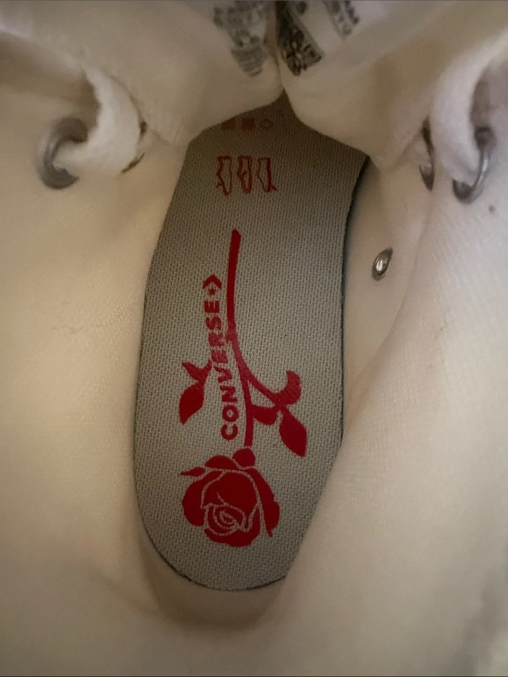 White Kids High-Top Converse with Red Heart Accent